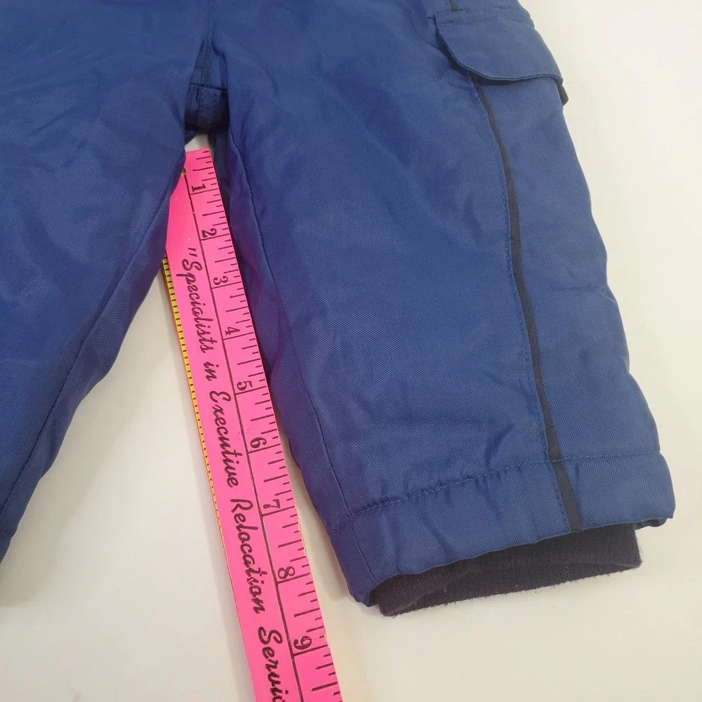 Vintage Gymboree 12-18 Month Blue Fleece Lined Snow Pants Bibs Winter Overalls